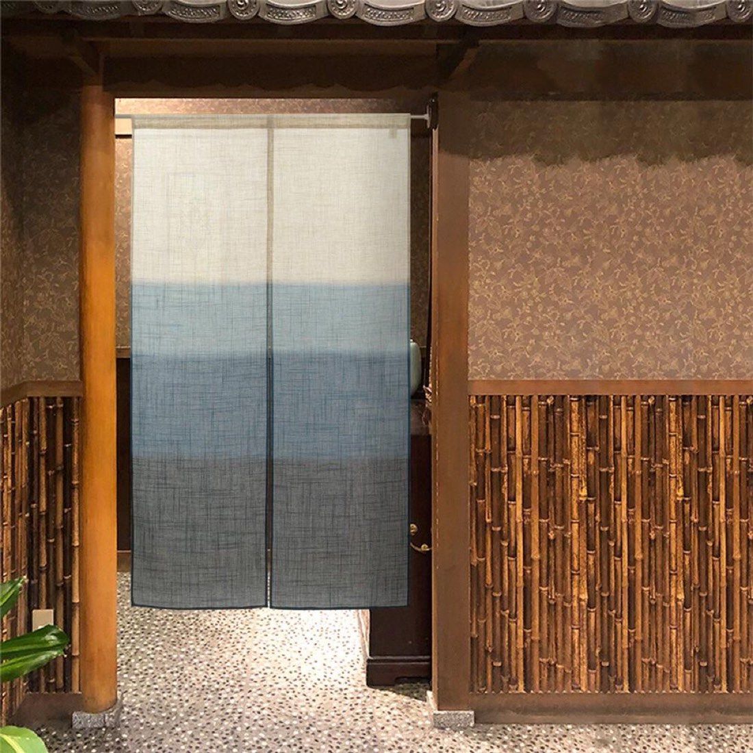 Japanese Noren Door Curtain, Soft Gradient, 33.5 x 59.1 in, Made in Japan — view 3