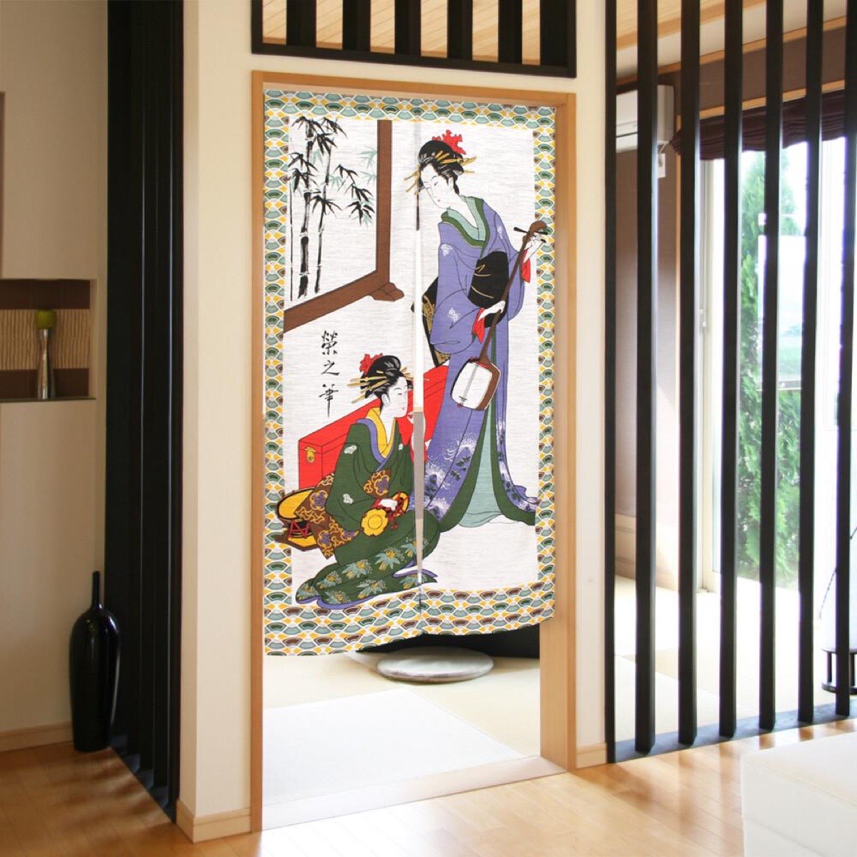 Japanese Noren Door Curtain, Traditional Music, 33.5 x 59.1 in, Made in Japan — view 9