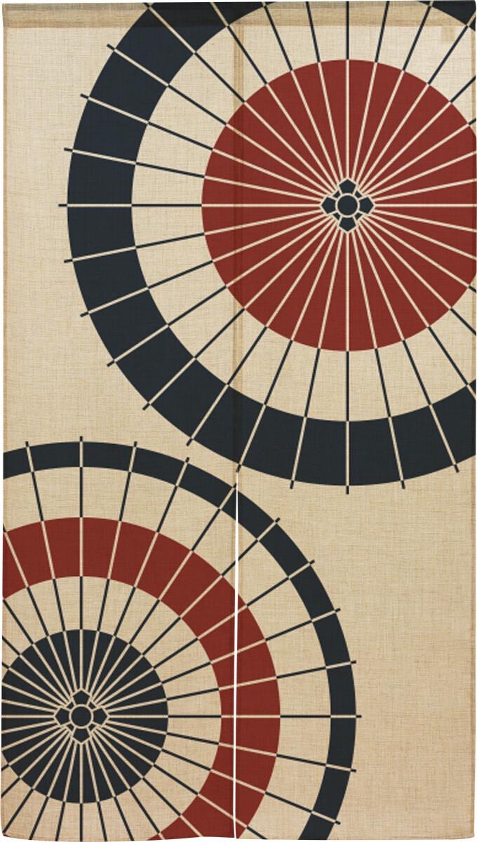 Japanese Noren Door Curtain, Twin Wagasa Umbrellas, 33.5 x 59.1 in, Made in Japan — view 3