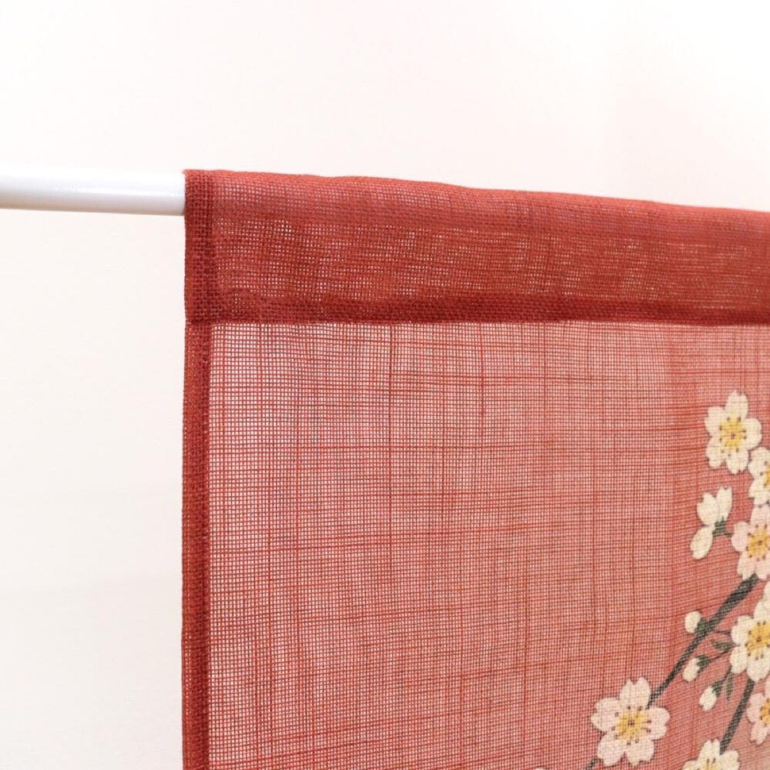 Japanese Noren Door Curtain, Weeping Cherry Moon Print, 33.5 x 35.4 in — view 7