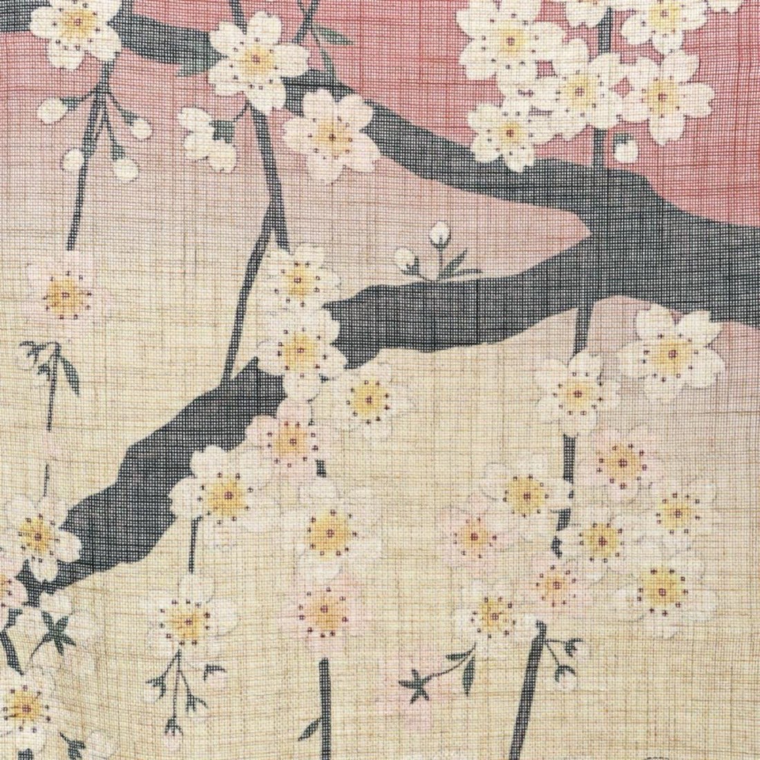 Japanese Noren Door Curtain, Weeping Cherry Moon Print, 33.5 x 59.1 in — view 5