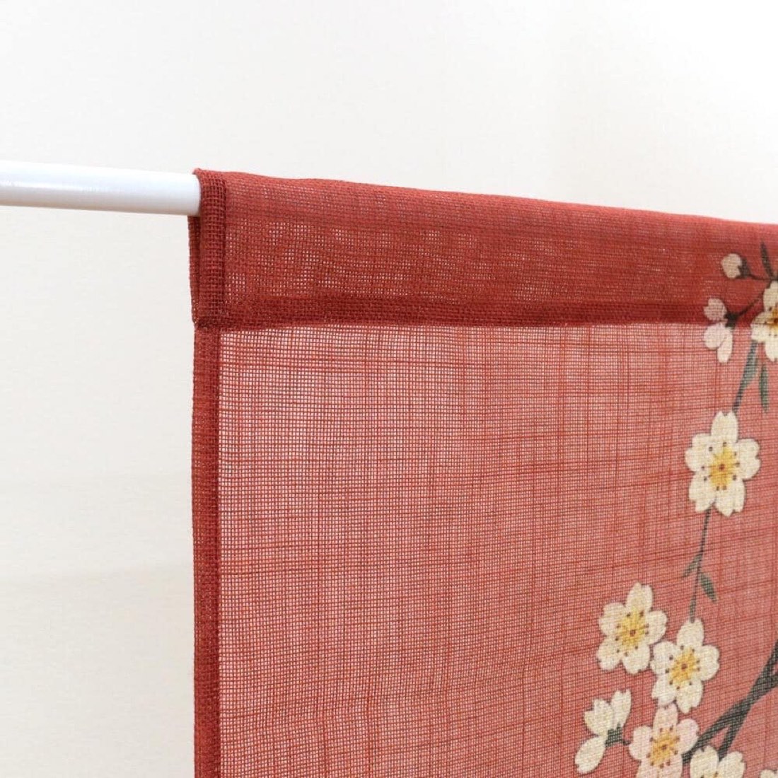 Japanese Noren Door Curtain, Weeping Cherry Moon Print, 33.5 x 59.1 in — view 7
