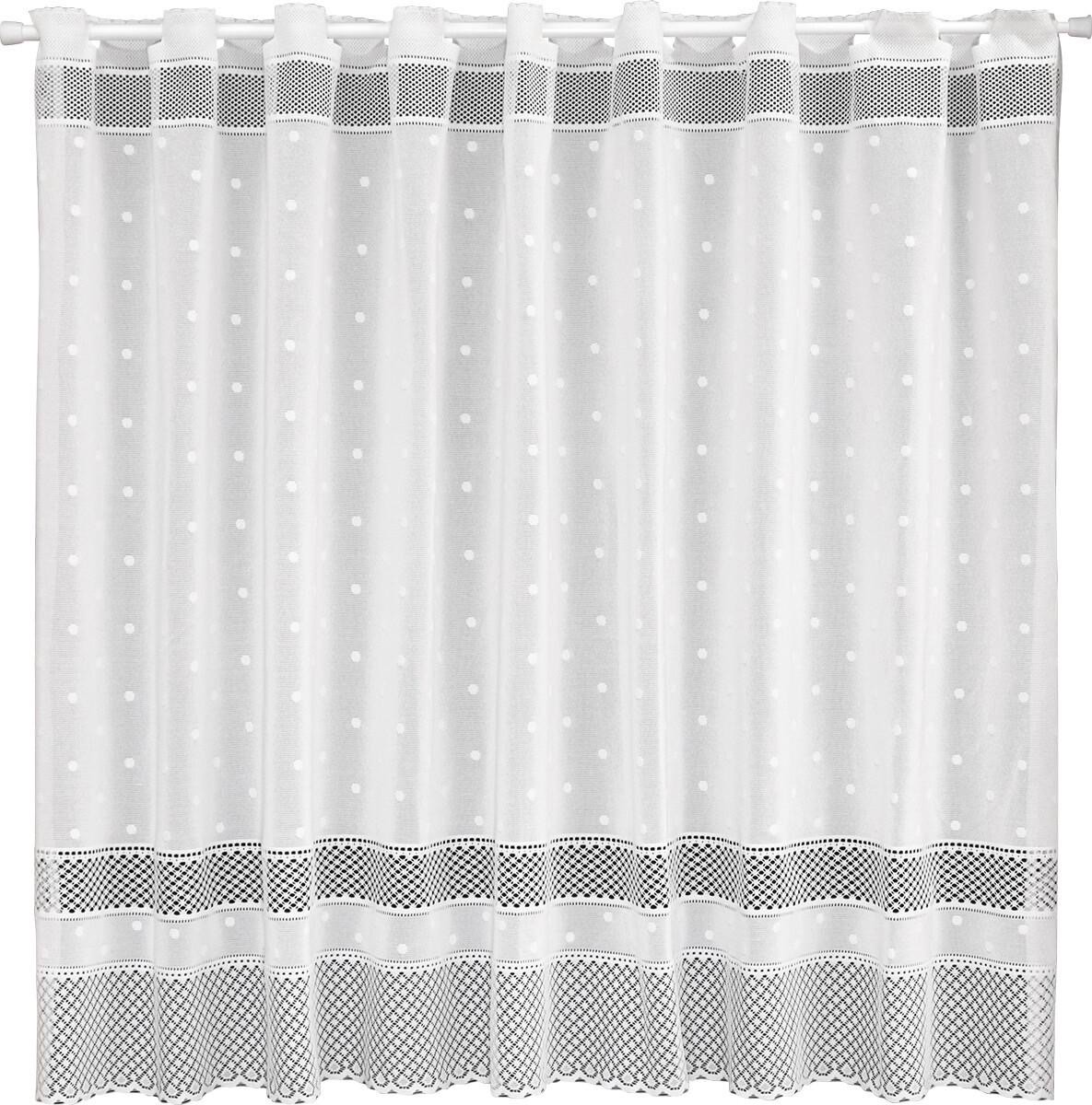 Japanese Polka Dot Lace Cafe Curtain, White Sheer Window Valance (59.1x35.4 in) — view 6