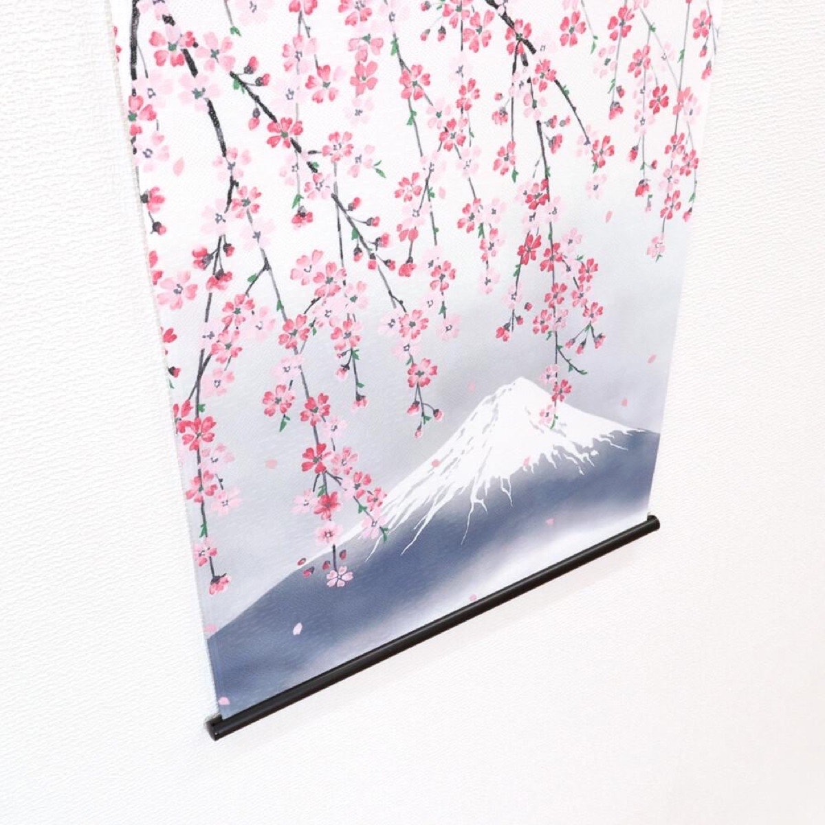 Japanese Tapestry Wall Hanging, Weeping Sakura, Mount Fuji, 18.1 x 32.3 in — view 6