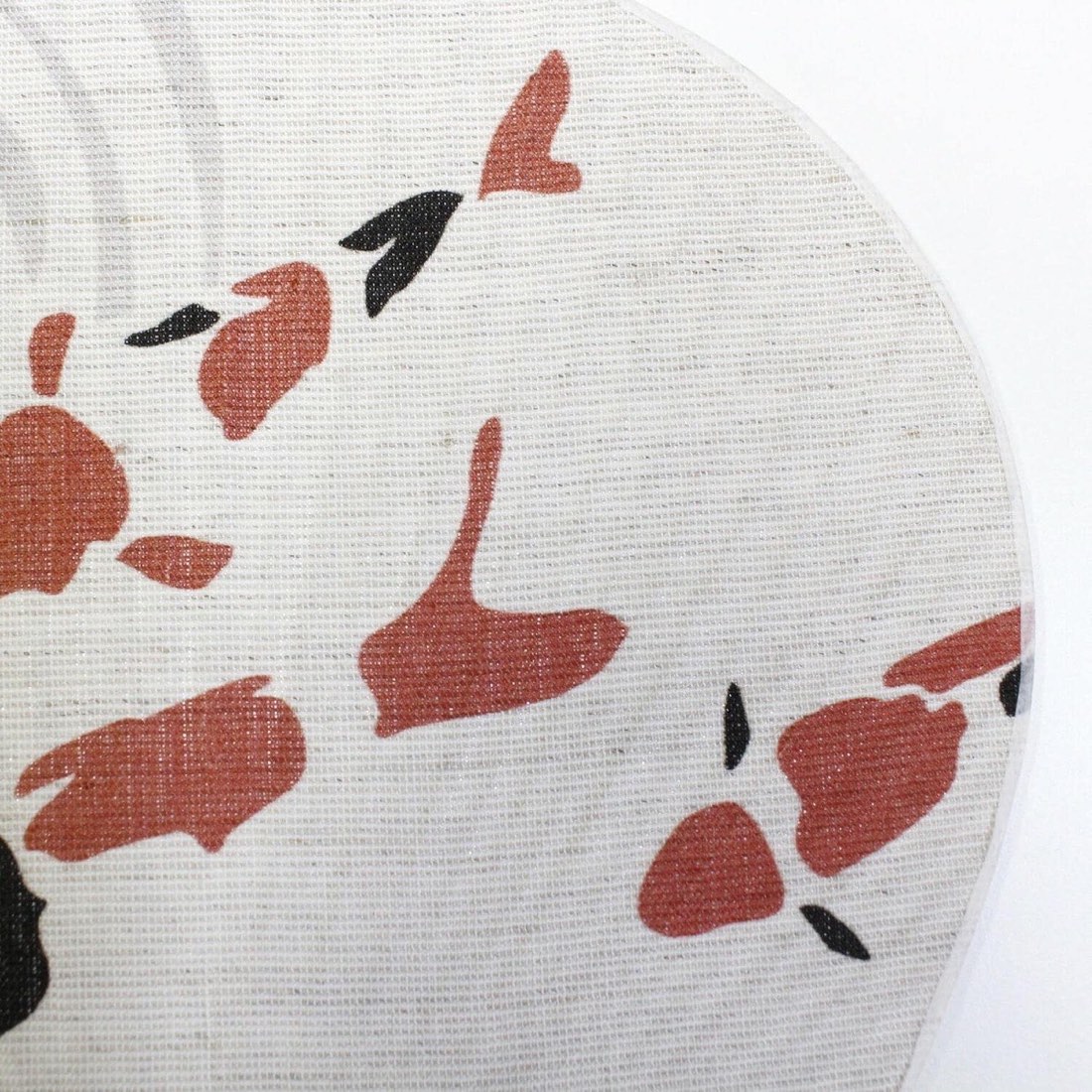 Japanese Uchiwa Hand Fan, Linen Koi Motif, Bamboo Frame, Made in Japan — view 6