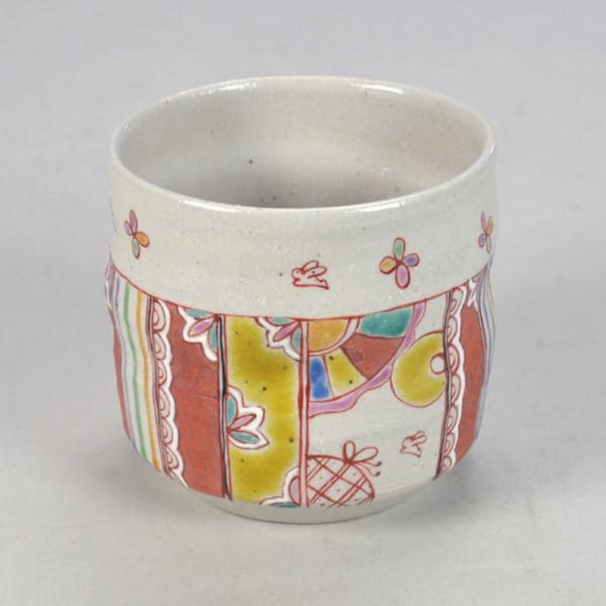 Japanese Tea Cup, Kutani Yunomi Hanafuda Twelve Flowers — No Handle, Gift-Boxed (270ml) — view 5