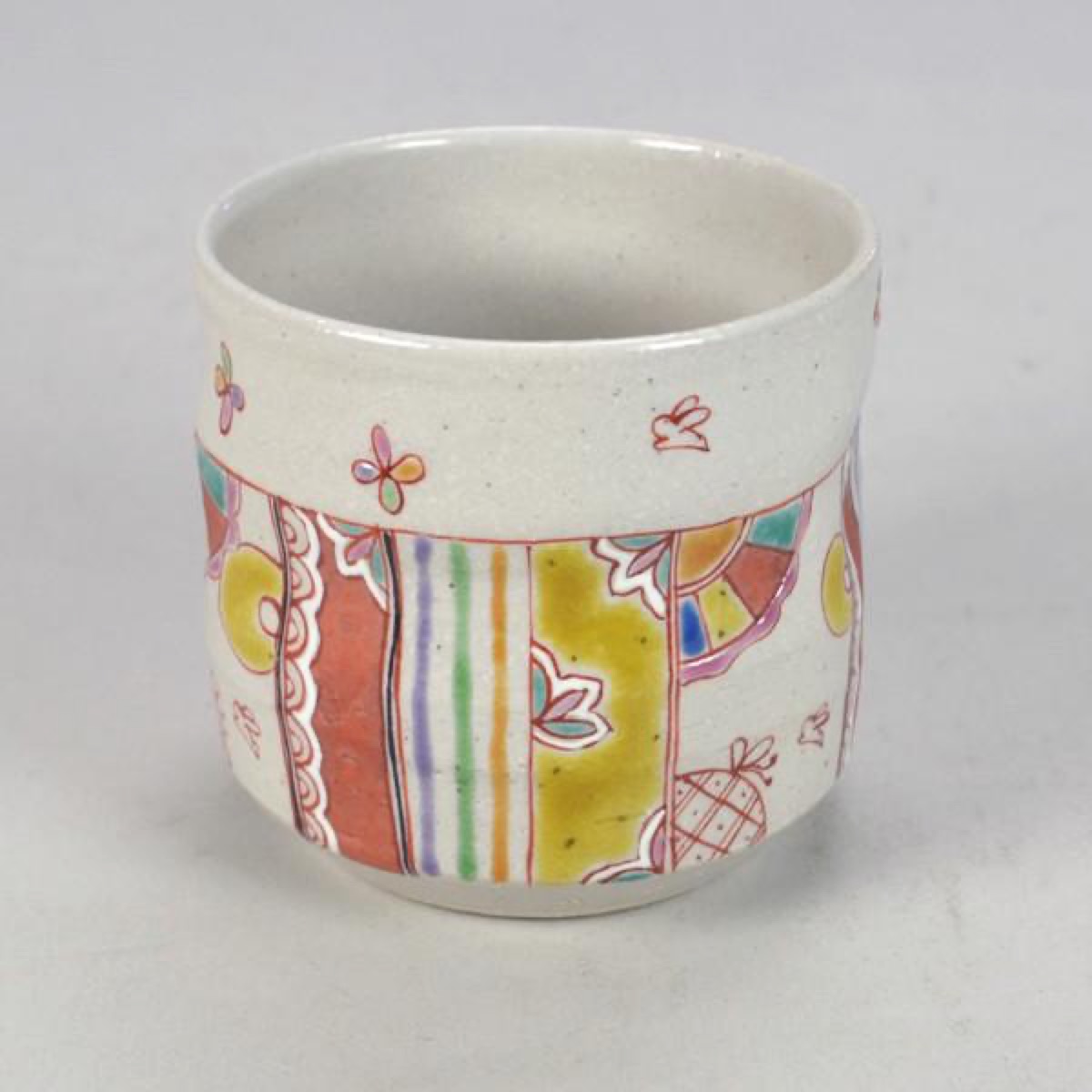 Japanese Tea Cup, Kutani Yunomi Hanafuda Twelve Flowers — No Handle, Gift-Boxed (270ml) — view 9