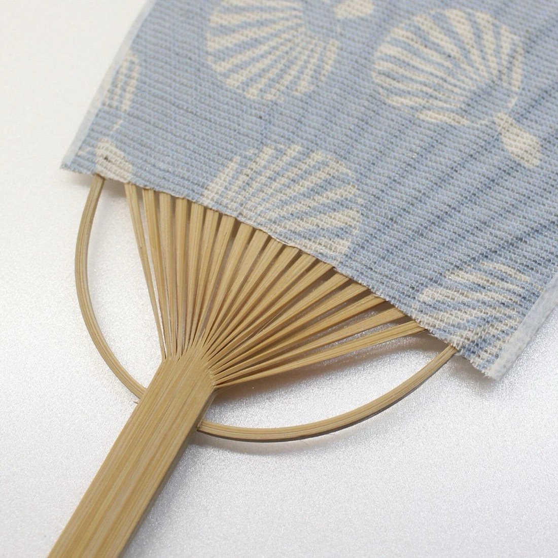 Mini Japanese Uchiwa Fan, Linen Fan Scatter Motif, Bamboo Frame, Made in Japan — view 5