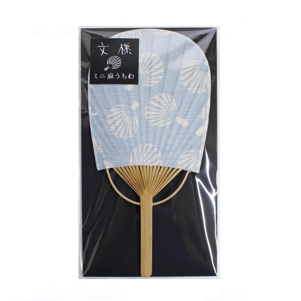 Mini Japanese Uchiwa Fan, Linen Fan Scatter Motif, Bamboo Frame, Made in Japan — view 8