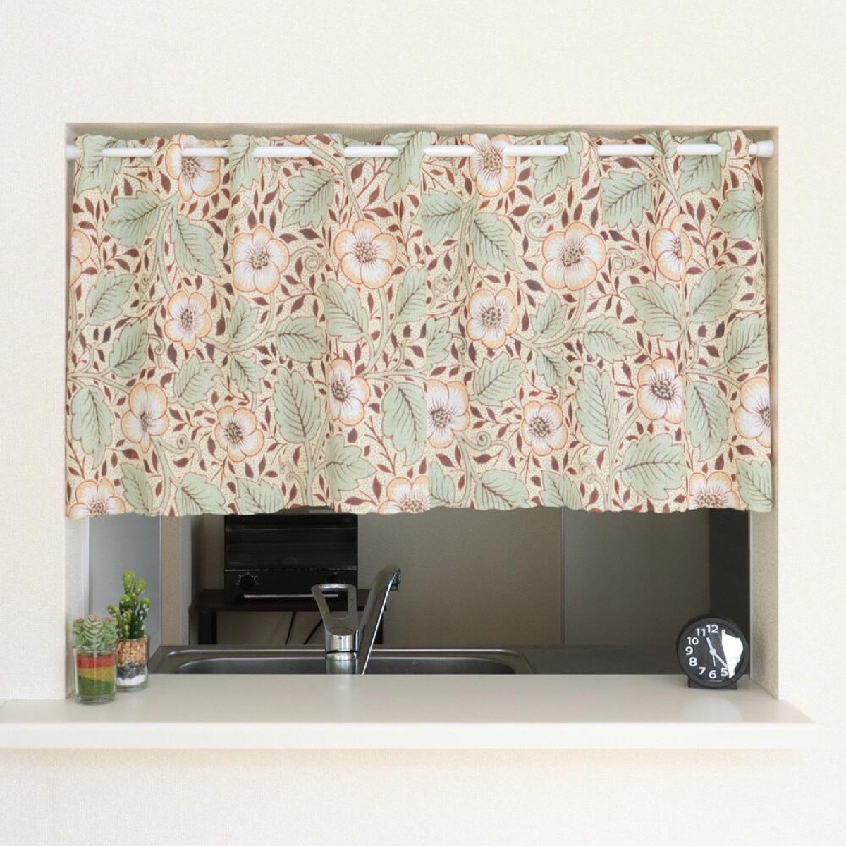 Refined Japanese Cafe Curtain, Stained Glass, Vintage Style, Gothic, Valance 47.2x17.7 in, Vintage Kitchen — view 7