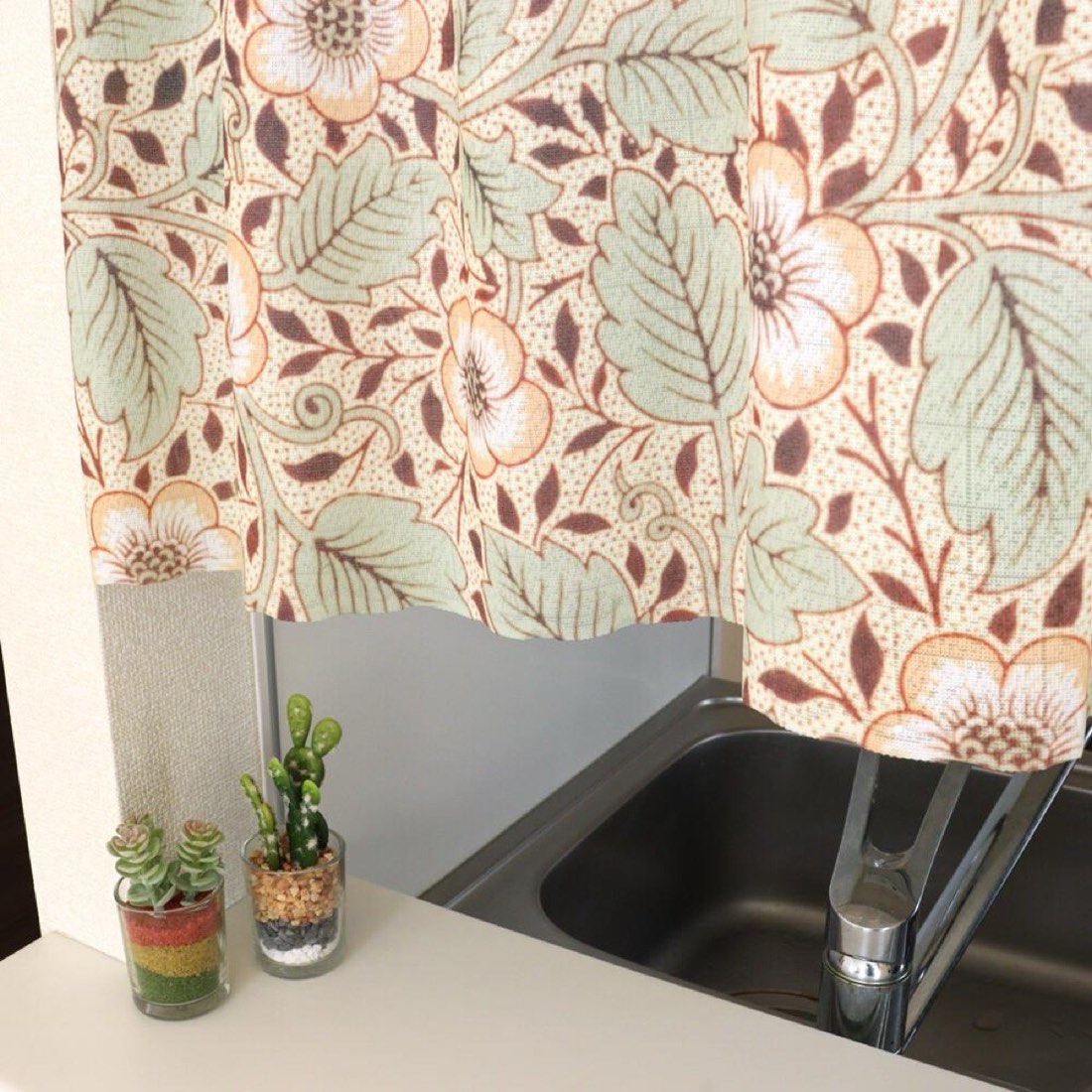 Refined Japanese Cafe Curtain, Stained Glass, Vintage Style, Gothic, Valance 47.2x17.7 in, Vintage Kitchen — view 8