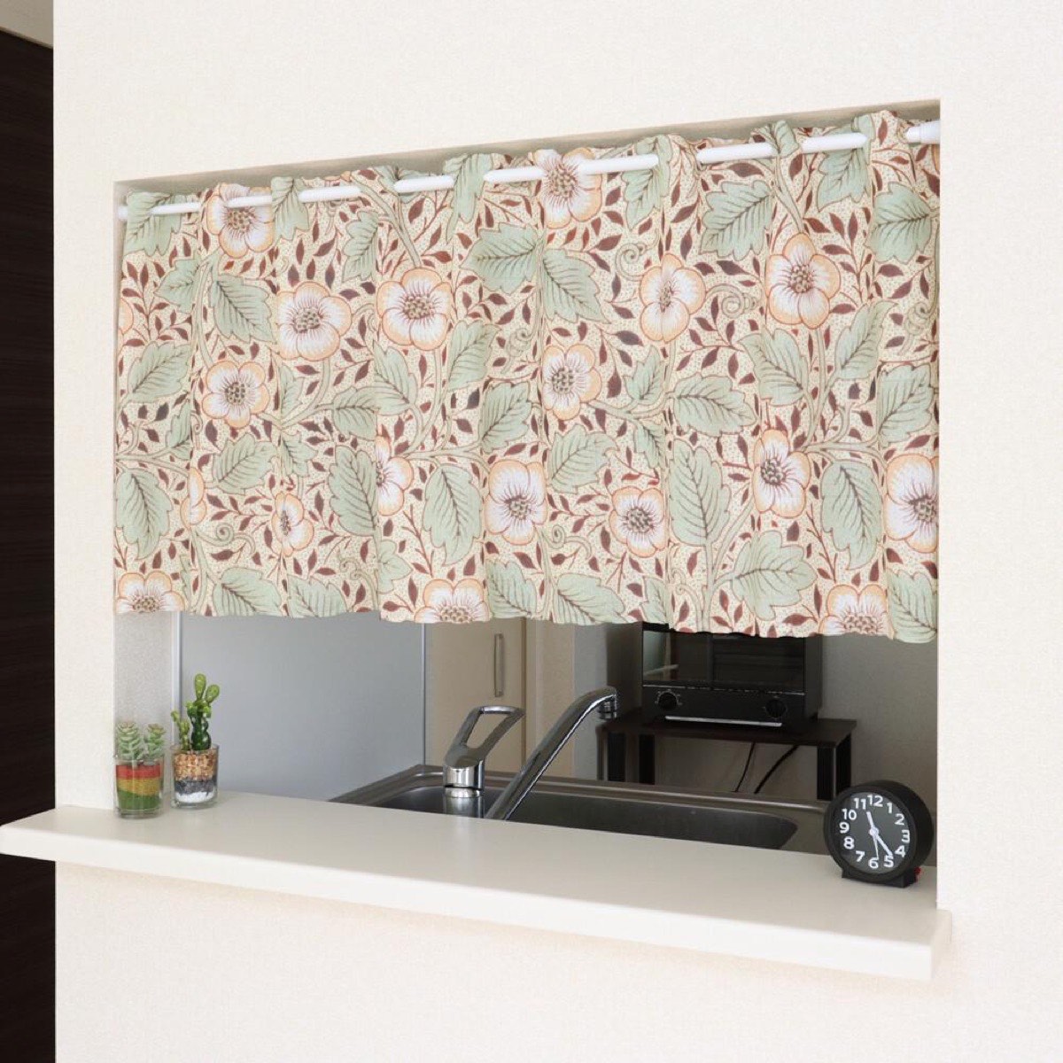 Refined Japanese Cafe Curtain, Stained Glass, Vintage Style, Gothic, Valance 47.2x17.7 in, Vintage Kitchen — view 9